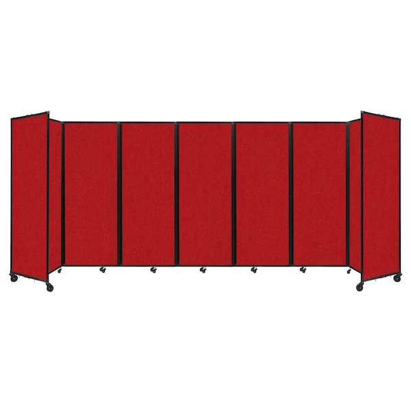 Room Divider 360 Folding Portable Partition 19'6" x 7'6" Red Fabric